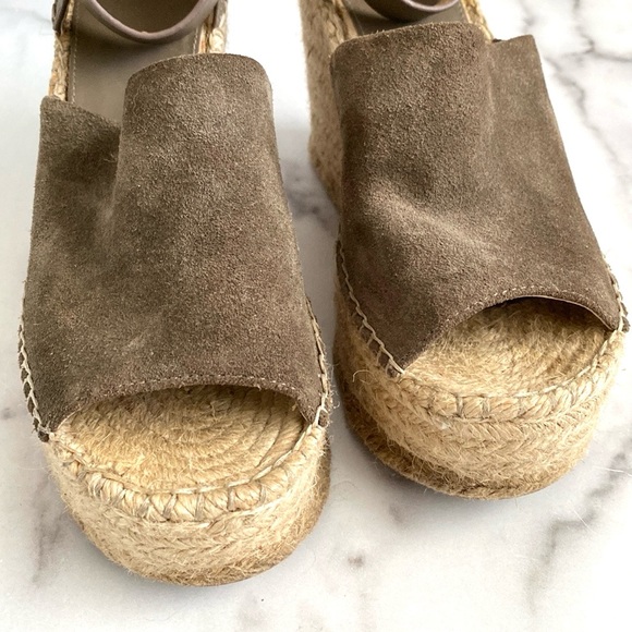 Marc Fisher Adalyn Olive Suede Espadrille Sandals 8.5M - Picture 5 of 12